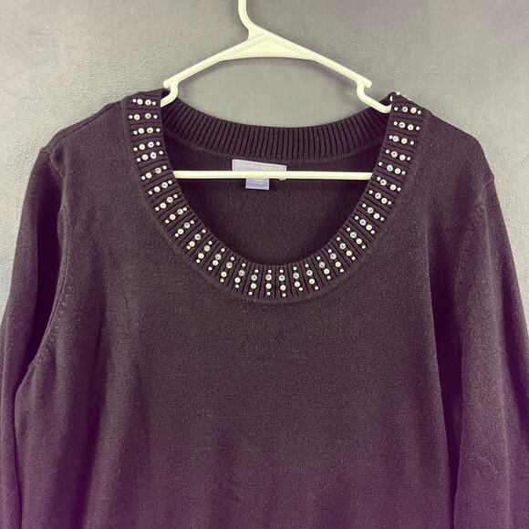 Laura Scott Petite Women's Size XLP Beaded Pearl Soft Pullover Sweater Fairy - Picture 6 of 7